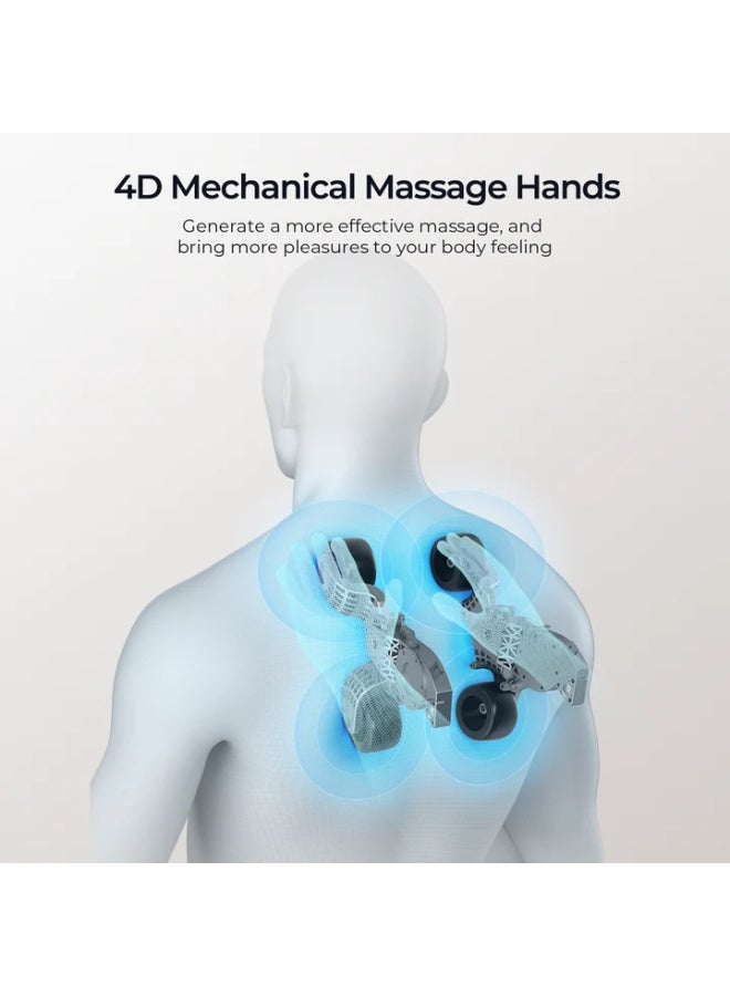 JC Buckman ExaltUs 4D Full Body Massage Chair with Free Massage Gun, 12 Auto Programs, Zero Gravity, Super Long Track, Yoga Stretch, Heat Therapy & Smart Sensors (Off White) - Image 2