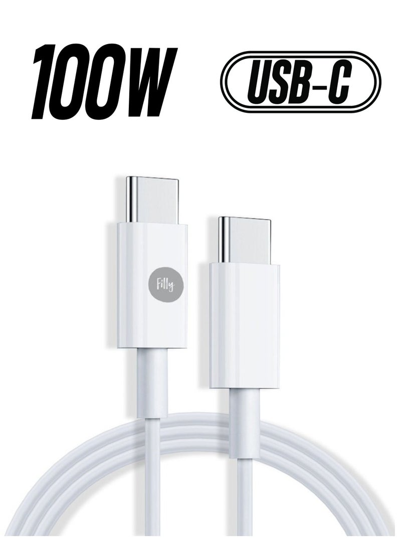 Filly USB C Cable ,  100W Power Delivery PD Fast charge Cable USB C to USB C Compatible for iPad mini 6，MacBook Pro 2021 14" 16", MacBook Air, iPad Pro 12.9", Samsung S21+, Huawei P40, etc - Image 1