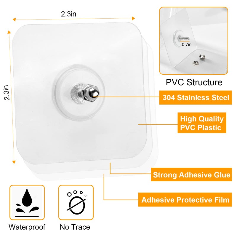 Muuruu Wall Hangers Without Nails, 14 Packs Heavy Duty Adhesive Hooks, Wall Hooks for Hanging, Screw Free Sticker, Seamless Screws for Wall Mount, 2 in 1 Reusable (18mm) - Image 2