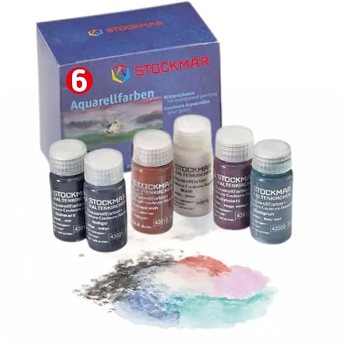 Stockmar Watercolor Paint Supplementary Set 6 Assorted Colors 20 ml Bottles NonToxic ArtistGrade Paints for School Art and Waldorf Education Made in Germany - Image 1