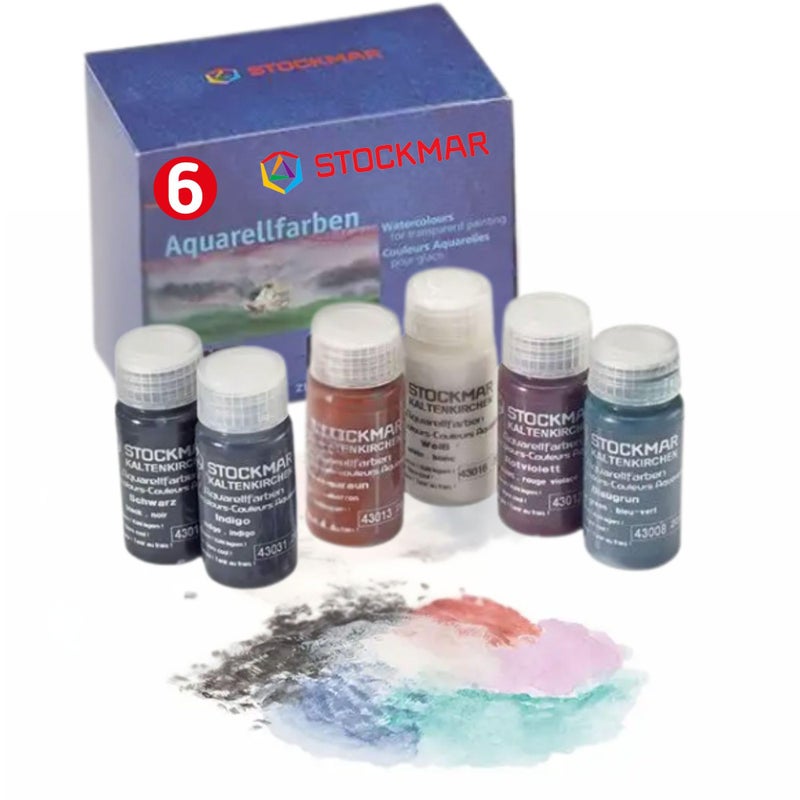 Stockmar Watercolor Paint Supplementary Set 6 Assorted Colors 20 ml Bottles NonToxic ArtistGrade Paints for School Art and Waldorf Education Made in Germany - Image 2