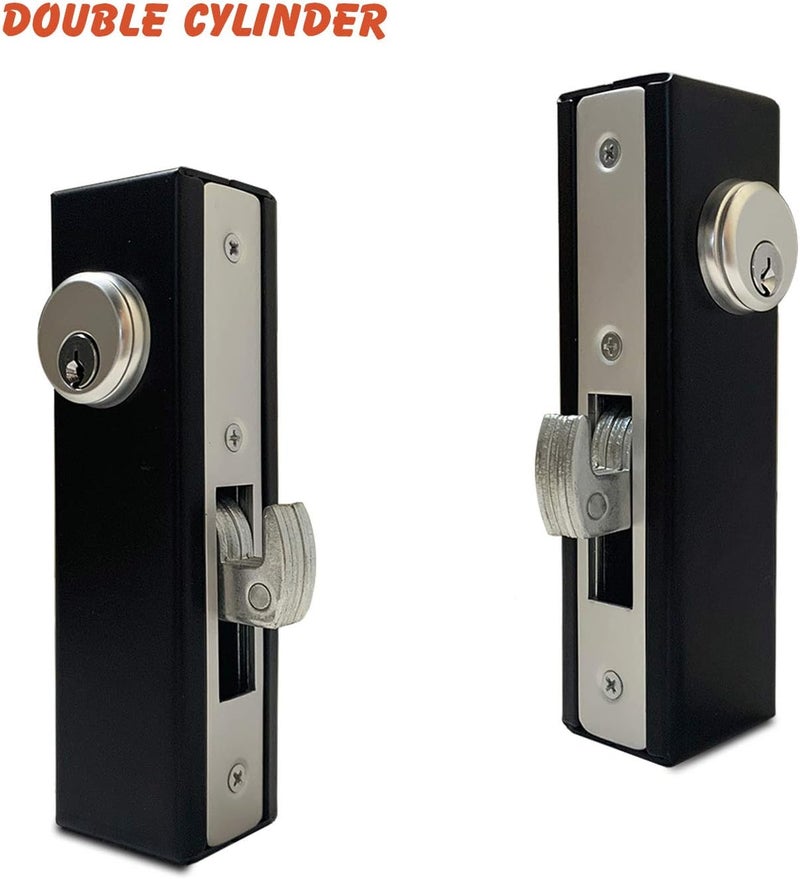 Oasis KIASET Hook Bolt Mortise Lock, Weldable Steel Hook Lock for Sliding Gate, Double Cylinder, 1-1/8" Backset - Image 2