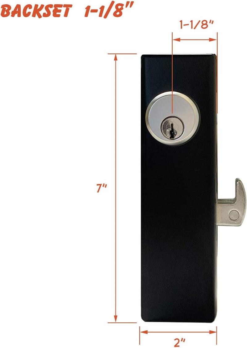 Oasis KIASET Hook Bolt Mortise Lock, Weldable Steel Hook Lock for Sliding Gate, Double Cylinder, 1-1/8" Backset - Image 3