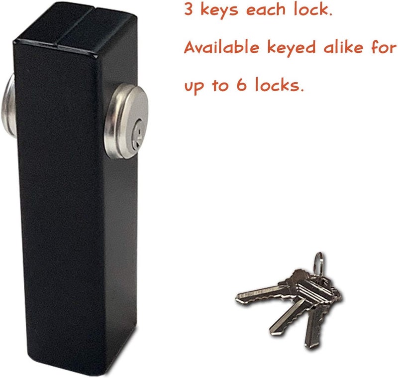 Oasis KIASET Hook Bolt Mortise Lock, Weldable Steel Hook Lock for Sliding Gate, Double Cylinder, 1-1/8" Backset - Image 4