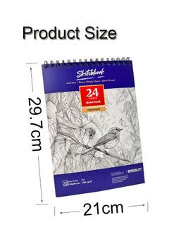 GBQ 2PCS A4(21*29.7cm)Sketchbook 24 Sheets/Book A Total Of 48 Sheets Sketchbooks Spiral-Bound Hardcover Art Books  - Image 2