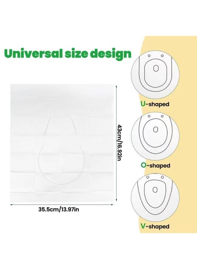 HaHaHai 100 pcs disposable toilet seat cover, flushable paper travel toilet seat, essential travel accessories, suitable for public restrooms airplanes outdoor - Image 2