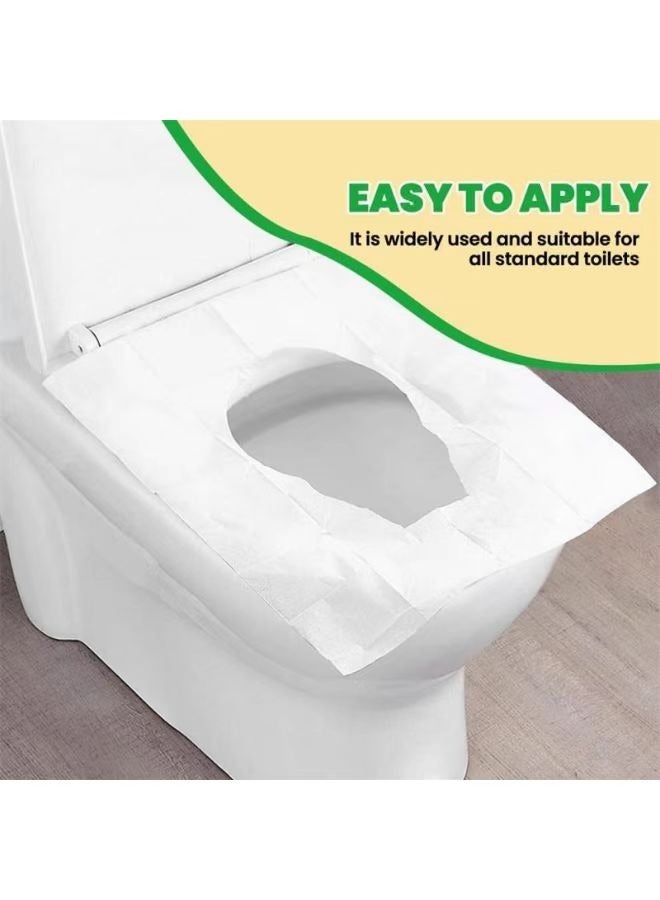 HaHaHai 100 pcs disposable toilet seat cover, flushable paper travel toilet seat, essential travel accessories, suitable for public restrooms airplanes outdoor - Image 4