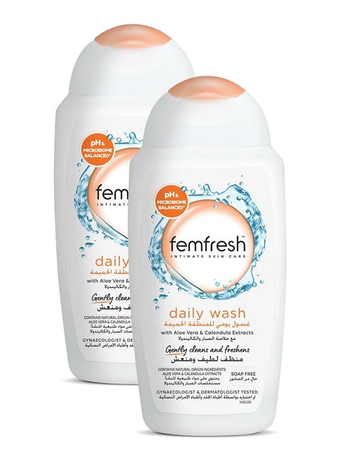 femfresh daily intimate wash 2x250ml - Image 1