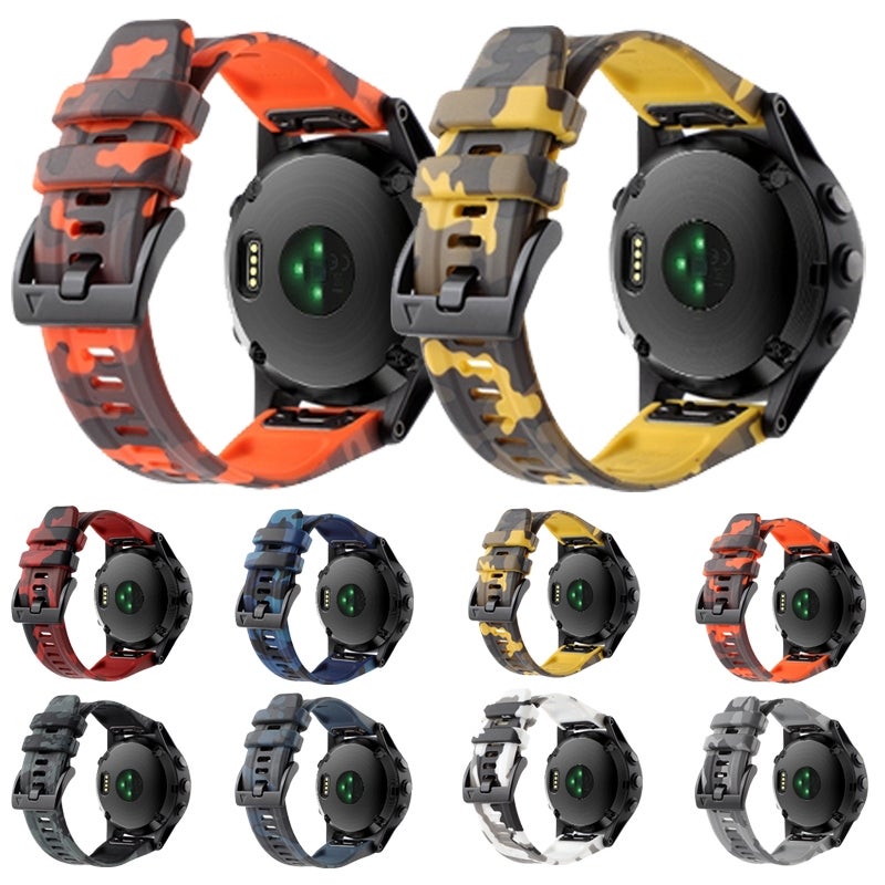 S-TOP For Garmin Forerunner 945 Camouflage 22mm Silicone Watch Band(Camouflage White) - Image 2