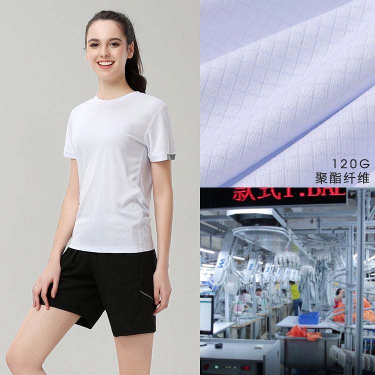 Mens Quick-Dry Sports Tee Summer Breathable Black