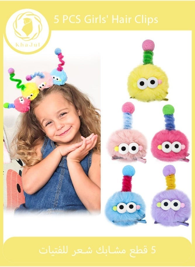 KHAJUL 5 PCS Hair Clips for Girls and Kids, Funny Cartoon Hair Accessories - Image 1