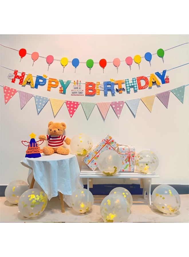 Colorful Happy Birthday Banner – Rainbow Red Party Decorations – Reusable Paper Flag Garland – Pastel Letters for Boys & Girls, Baby Shower, Birthday Supplies - Image 4