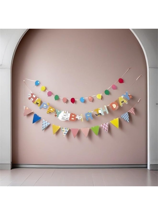 Colorful Happy Birthday Banner – Rainbow Red Party Decorations – Reusable Paper Flag Garland – Pastel Letters for Boys & Girls, Baby Shower, Birthday Supplies - Image 3