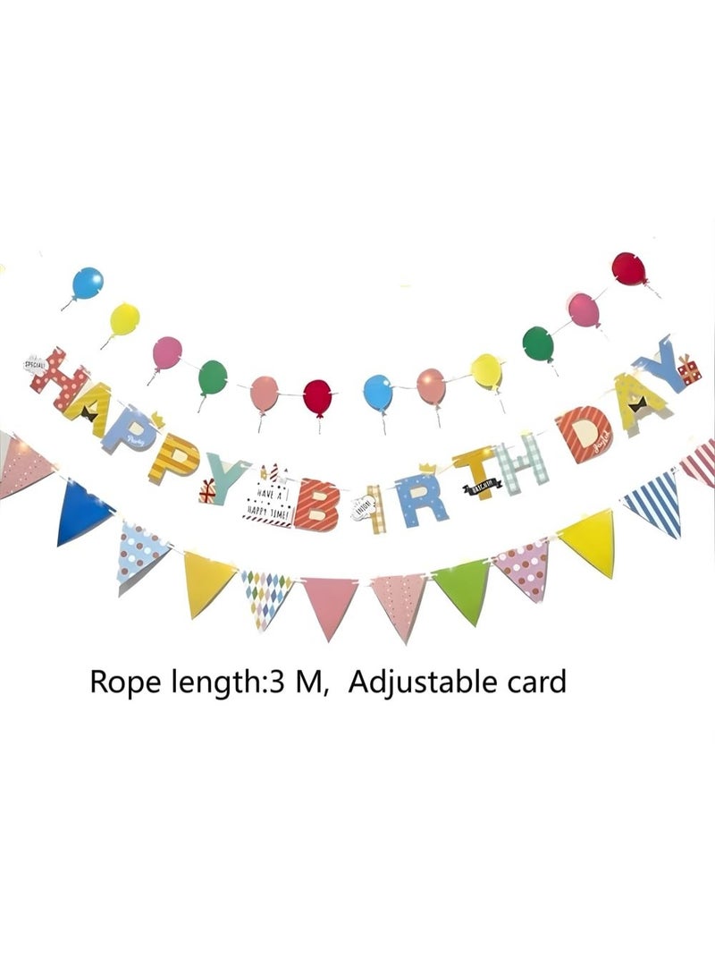 Colorful Happy Birthday Banner – Rainbow Red Party Decorations – Reusable Paper Flag Garland – Pastel Letters for Boys & Girls, Baby Shower, Birthday Supplies - Image 5