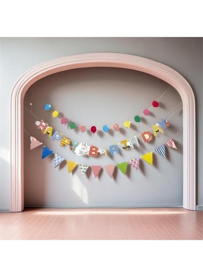 Colorful Happy Birthday Banner – Rainbow Red Party Decorations – Reusable Paper Flag Garland – Pastel Letters for Boys & Girls, Baby Shower, Birthday Supplies - Image 2