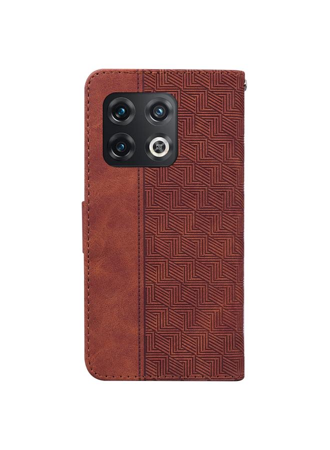 اس-توب جراب لهاتف OnePlus 10 Pro 5G مصنوع من الجلد المنقوش هندسيًا - Image 3