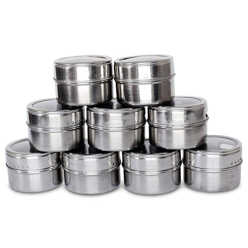 SOLEGLOW Magnetic Stainless Steel Spice Storage Rack with Adjustable Stand Masala Storage Box Spice Tin Containers for Kitchen Restaurants Silver Pack of 1 - Image 5