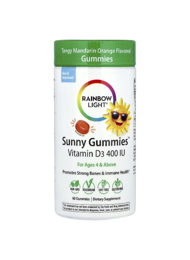 Rainbow Light Rainbow Light, Sunny Gummies™, Vitamin D3, For Ages 4 & Above, Tangy Mandarin Orange, 60 Gummies  - Image 1