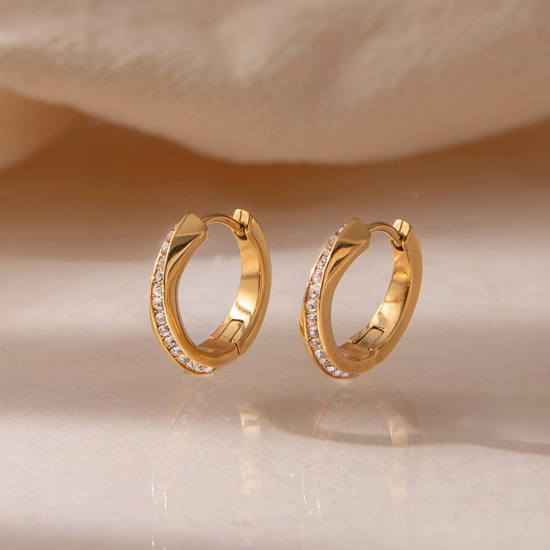 ofeankri 2026 Cross-Border New Arrival Diamond-Inlaid Ear Clips for Women - Simple, Stylish, Elegant Geometric Design Earrings - Image 1