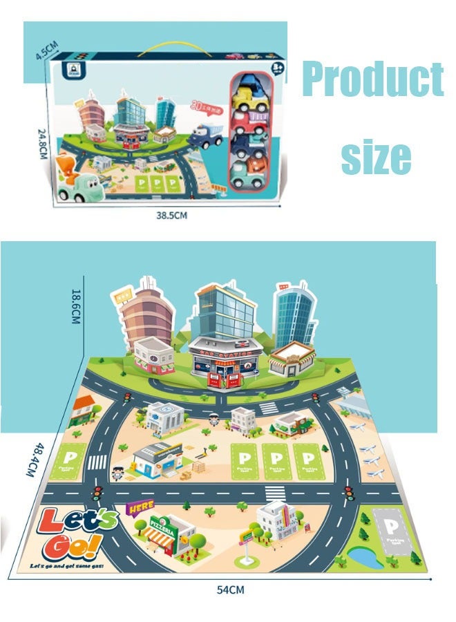 Engineering Vehicle Set Vehicle Toy Set With 3D Map Vehicles And Traffic Signs For Boys And Girls Randomly Send 1 Out Of 3 Items - Image 2