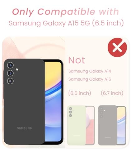 Liufcx for Samsung Galaxy A15 5G Love Heart Kickstand Case with 2X Screen Protector: Luxury Plated Gold Edge Slim Soft TPU Shockproof Protection Case Cover for Galaxy A15 (Pink) - Image 2