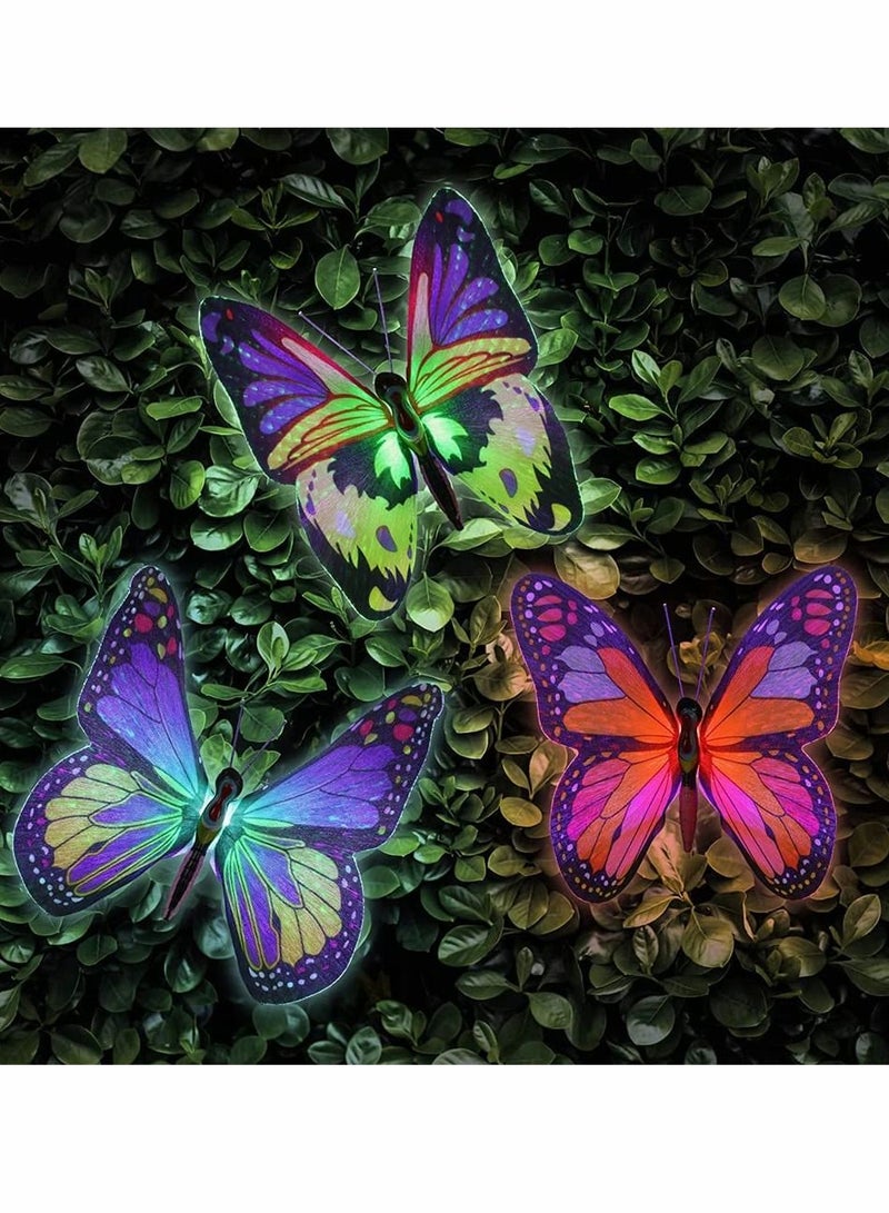 SYOSI Outdoor Solar Garden Lights, 2 Pack Solar Metal Butterfly Decorative Lights, Newest Colorful LED Waterproof Solar Stake Lights for Garden, Patio, Yard, Lawn, Walkway, Butterfly Garden Decoration - Image 5
