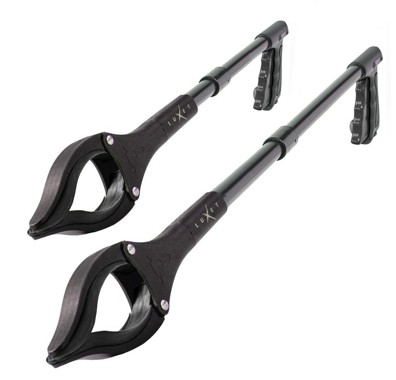 Luxet Grabber Reacher Tool 2 Pack Latest Version Long 1932 Inch Foldable Pick Up Stick Strong Grip Magnetic Tip Lightweight Trash Picker Claw Reacher Grabber Tool for Elderly Reaching Luxet Black 