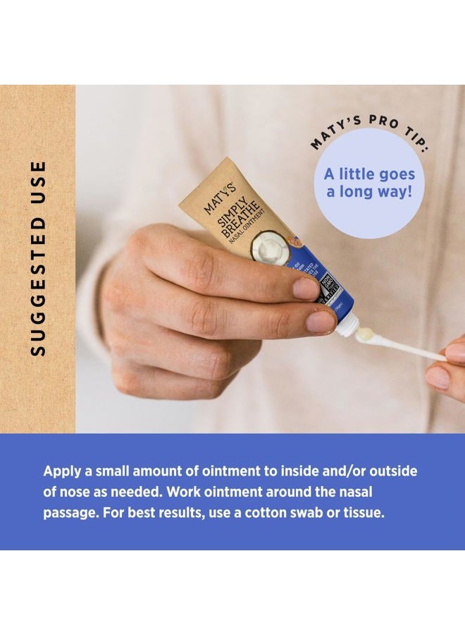 Matys Simply Breathe Nasal Ointment – Dry Nose Relief – Soothes Sore Noses from Air Travel, Dry Climates, CPAP Use & More –Natural Saline Alternative for Adults & Kids – 0.5 oz  - Image 3