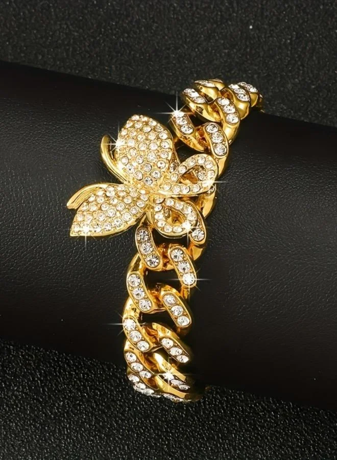 Take Two Gold Butterfly Cuban Chain Bracelet