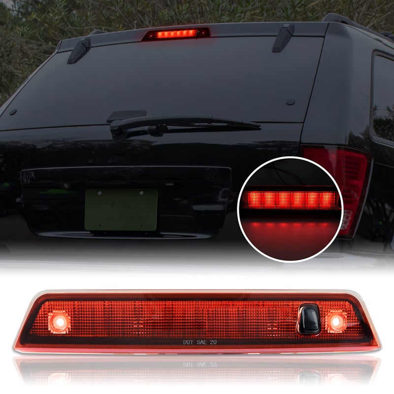 ضوء الفرامل الثالث LED من KEWISAUTO لجيب جراند شيروكي 2005-2010 مجموعة ضوء التوقف العالي المركزي الخلفي لجيب جراند شيروكي 2005-2010 ملحقات حمراء