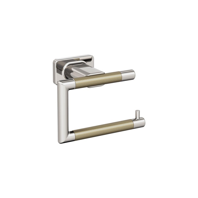 Amerock BH26617PNBBZ Polished NickelGolden Champagne Single Post Toilet Paper Holder 578 in 149 mm Toilet Tissue Holder Esquire Bath Tissue Holder Bathroom Hardware Bath Accessories