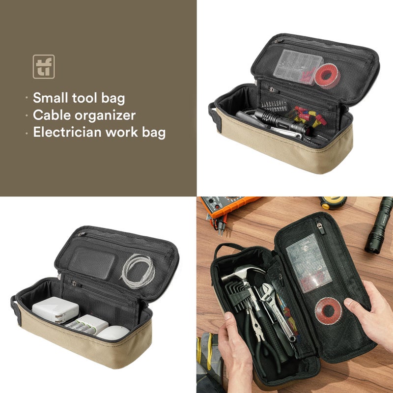 Tufformation Heavy Duty Small Tool Bag Pouch Portable Utility Organizer Case with Zipper Handle. Perfect for EDC, Motorcycle, Road Bike, Electricians & More - Image 4
