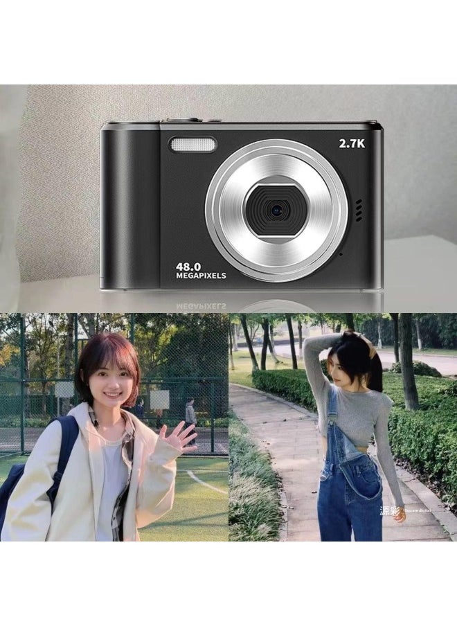 Generic Retro CCD4K Digital Camera Campus Mini HD High Pixel Small Student Party Entry Level Card Player-Body Color:[pink 4800w 2.7inch Screen/recommended]-package 2  - Image 3