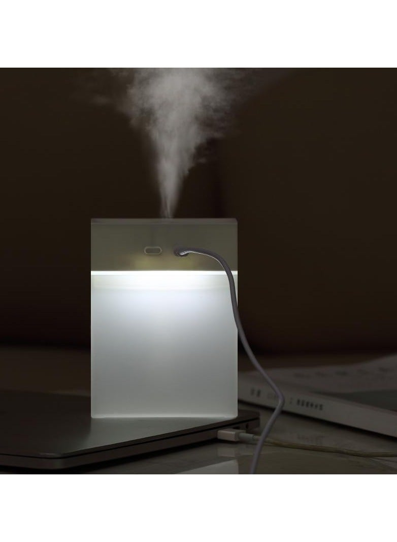 Portable USB Humidifier with Night Light Enhance Indoor Air Quality Prevent Dryness Relief Cold & Congestion Relief Comfort Ideal for Small Offices and Rooms White - Image 1