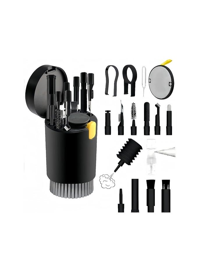 giftology 20 in 1 Electronics Cleaner Kit for Laptop Keyboard Earpods Portable Multi Tool with Retractable Big Brush Blower & Cleaning Pen Brush for Phones Tablet Computer Camera Lens - Image 1