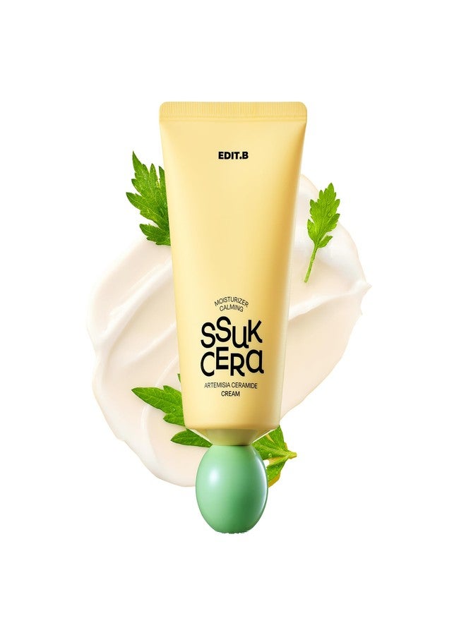 EDIT.B Moisturizing & Calming Ssuk Artemisia Ceramide Cream, Long-Lasting Hydration & Barrier Support Facial Cream for Sensitive Skin, Soothing & Relief, Korean Daily Skin Care 3.38 fl.oz (100ml) - Image 1