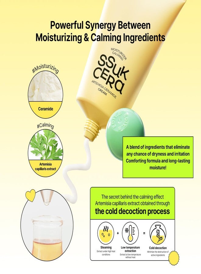 EDIT.B Moisturizing & Calming Ssuk Artemisia Ceramide Cream, Long-Lasting Hydration & Barrier Support Facial Cream for Sensitive Skin, Soothing & Relief, Korean Daily Skin Care 3.38 fl.oz (100ml) - Image 4