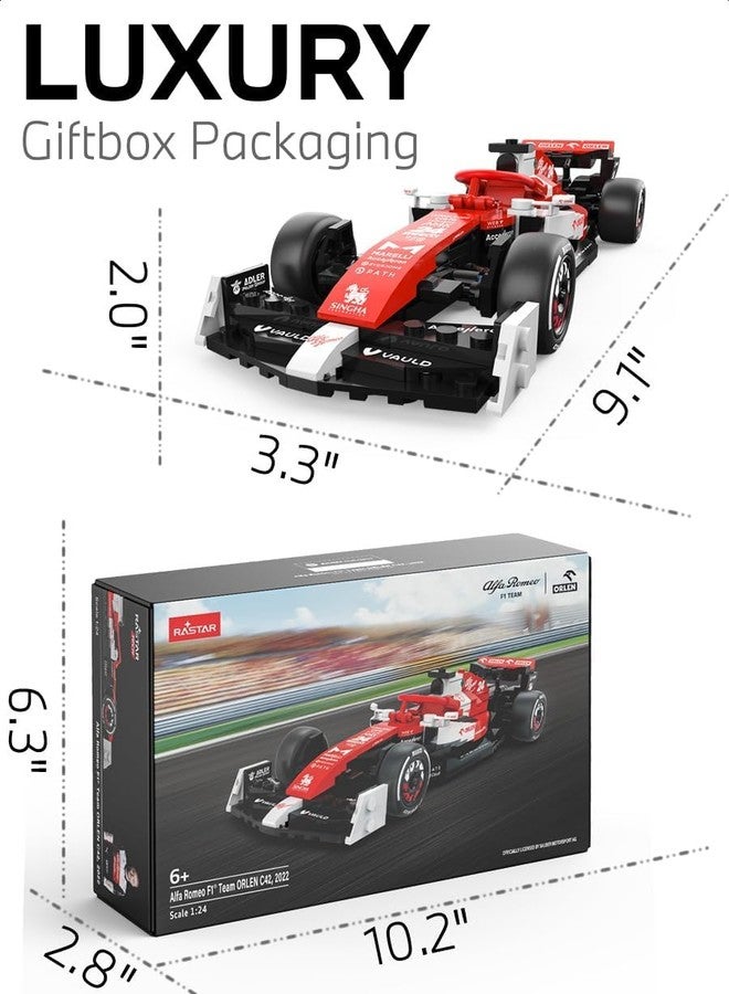 راستار مجموعة بناء سيارة ألفا روميو F1 من راستار بمقياس 1/24 - هدية مثالية للعب والعرض في عيد الميلاد - مجموعة مكعبات بناء سيارات نموذجية مرخصة رسميًا مكونة من 340 قطعة للأطفال والمراهقين والبالغين - Image 2