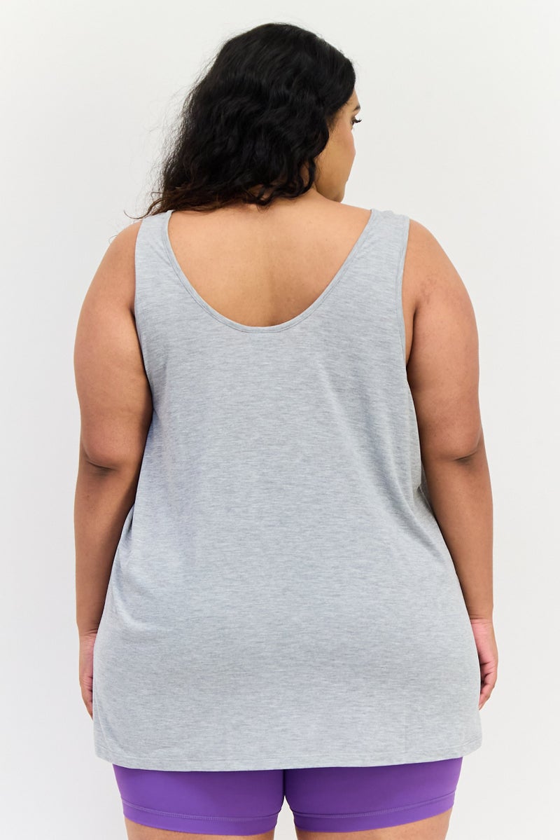 Reebok Women Plus Fit Sleeveless Training Tank Top, Grey - Image 4