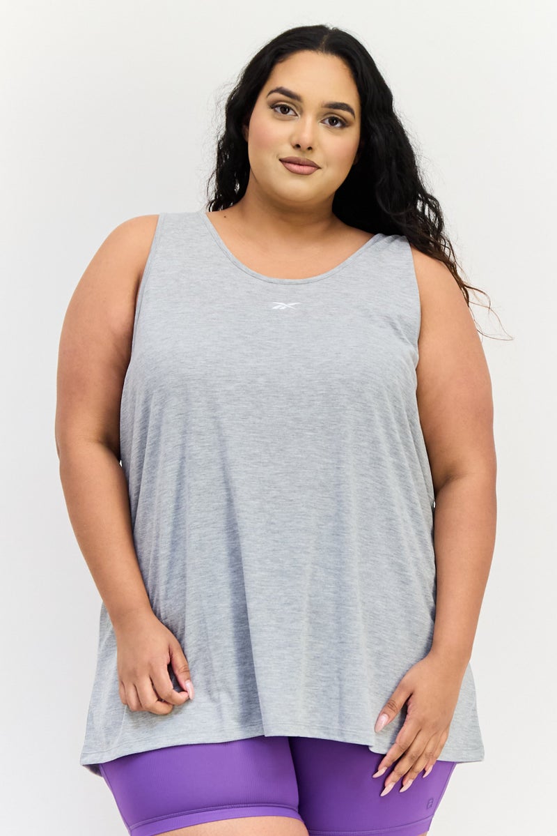 Reebok Women Plus Fit Sleeveless Training Tank Top, Grey - Image 1