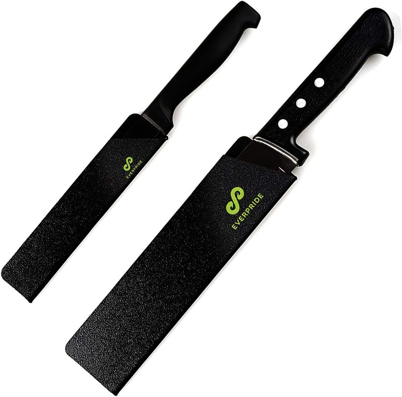 EVERPRIDE 6 Inch  8 Inch Chef Knife Guard Set 2Piece Set Universal Blade Edge Cover Sheaths for Chef and Kitchen Knives  Durable BPAFree Felt Lined Sturdy ABS Plastic  Knives Not Included