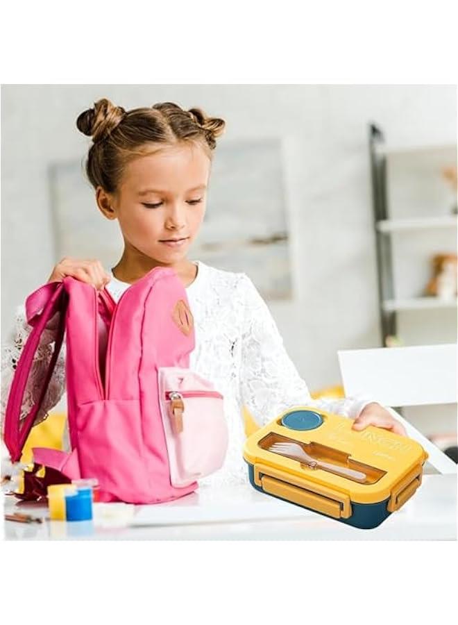 HOOKOR Bento Box with Tableware,Lunch Containers for Men Women for Kid School with 4 Compartments,Extra Large Leakproof Lunch Box,Food-Grade Plastic Bento Box,BPA-Free,Suitable for Microwav (Blue) - Image 4