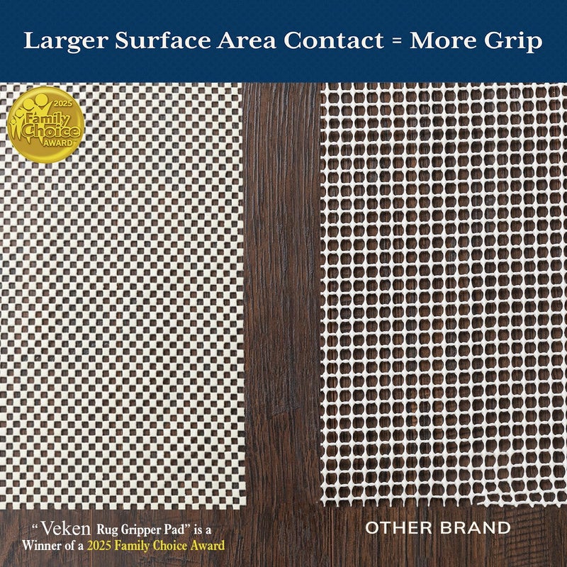 Veken 5x7 Ft Rug Pad Gripper for Hardwood Floors, Non Slip Rug Pads for Area Rugs, Thick Rug Grippers for Tile Floors, Under Carpet Anti Skid Mat, Keep Your Rugs Safe and in Place - Image 2