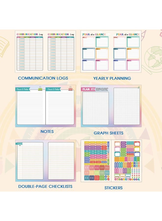 Lortarl Undated Teacher Planner - Teacher Planners 8.5 x 11, Teachers Lesson Plan Book, Teachers Lesson Planner 2026-2027 with Stickers and Inner Pocket - Image 5