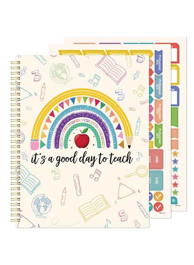 Lortarl Undated Teacher Planner - Teacher Planners 8.5 x 11, Teachers Lesson Plan Book, Teachers Lesson Planner 2026-2027 with Stickers and Inner Pocket - Image 1