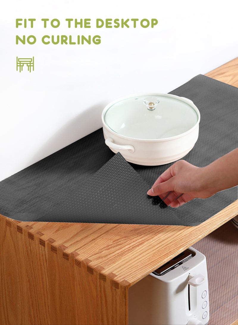 HomarKet Shelf Liner 3 Rolls 150x45cm Non-Slip Non-Adhesive Drawer Liner EVA Clear Cupboard Cabinet Pad Mat for Kitchen Cabinet,Shelves, Refrigerator, Storage, Desks - Image 3