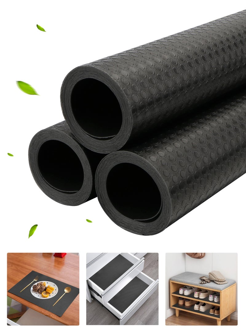 HomarKet Shelf Liner 3 Rolls 150x45cm Non-Slip Non-Adhesive Drawer Liner EVA Clear Cupboard Cabinet Pad Mat for Kitchen Cabinet,Shelves, Refrigerator, Storage, Desks - Image 1