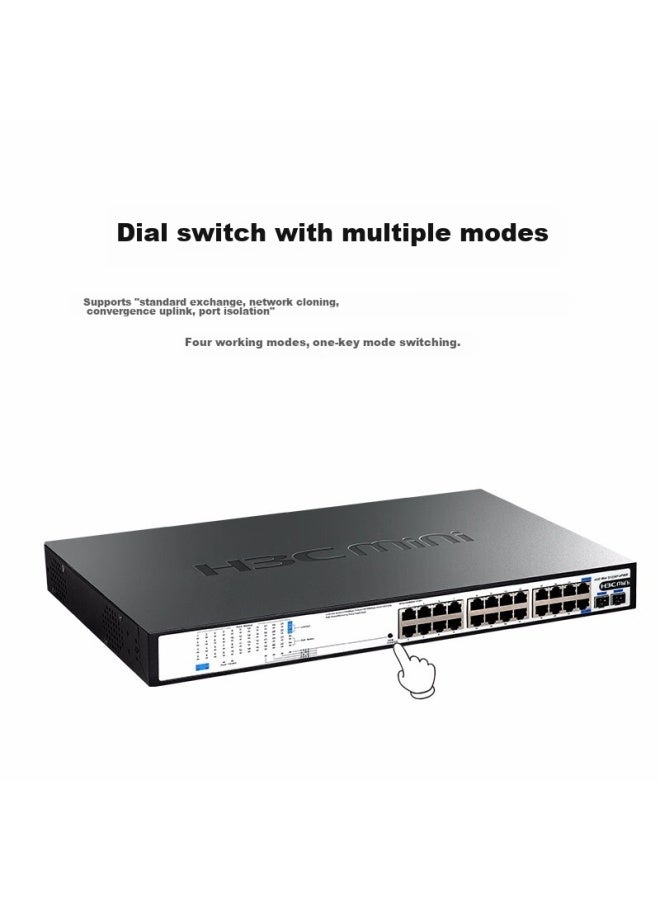 H3c 24-port Gigabit Poe Switch, Unmanaged Enterprise-grade Switch, Ethernet Splitter Rack-mounted, 24 Gigabit Ethernet Ports + 2 Gigabit Fiber Ports S1226f-pwr - Image 3
