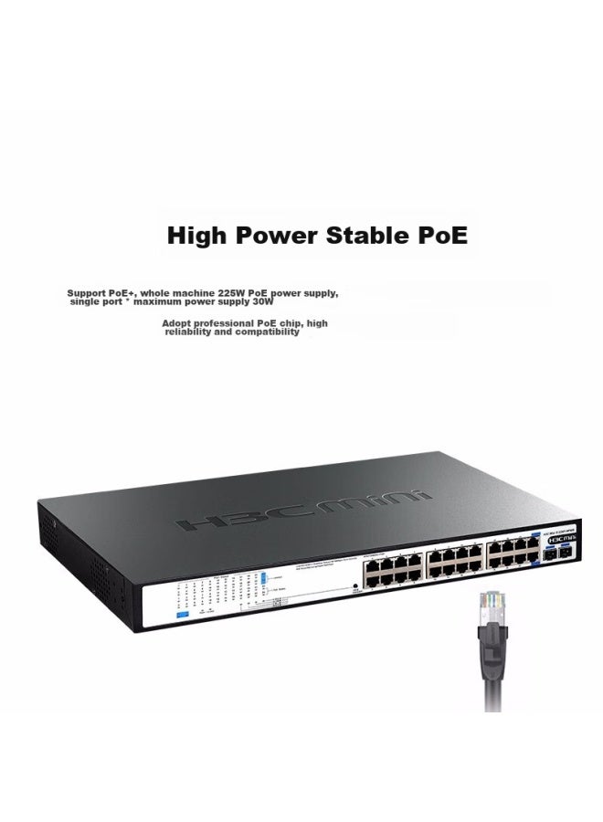 H3c 24-port Gigabit Poe Switch, Unmanaged Enterprise-grade Switch, Ethernet Splitter Rack-mounted, 24 Gigabit Ethernet Ports + 2 Gigabit Fiber Ports S1226f-pwr - Image 2
