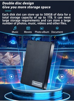 Newsmy Expansion Portable External Hard Drive 1TB Hard Drive 2.5 Inch USB3.0 HDD Storage，The most important feature: Dual disk design, more secure data storage  - Image 2